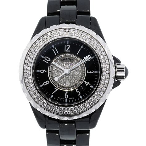 chanel black watch price|Chanel j12 diamond bezel.